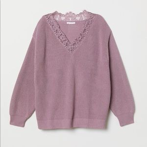 H&M Purple Knit Sweater w Lace